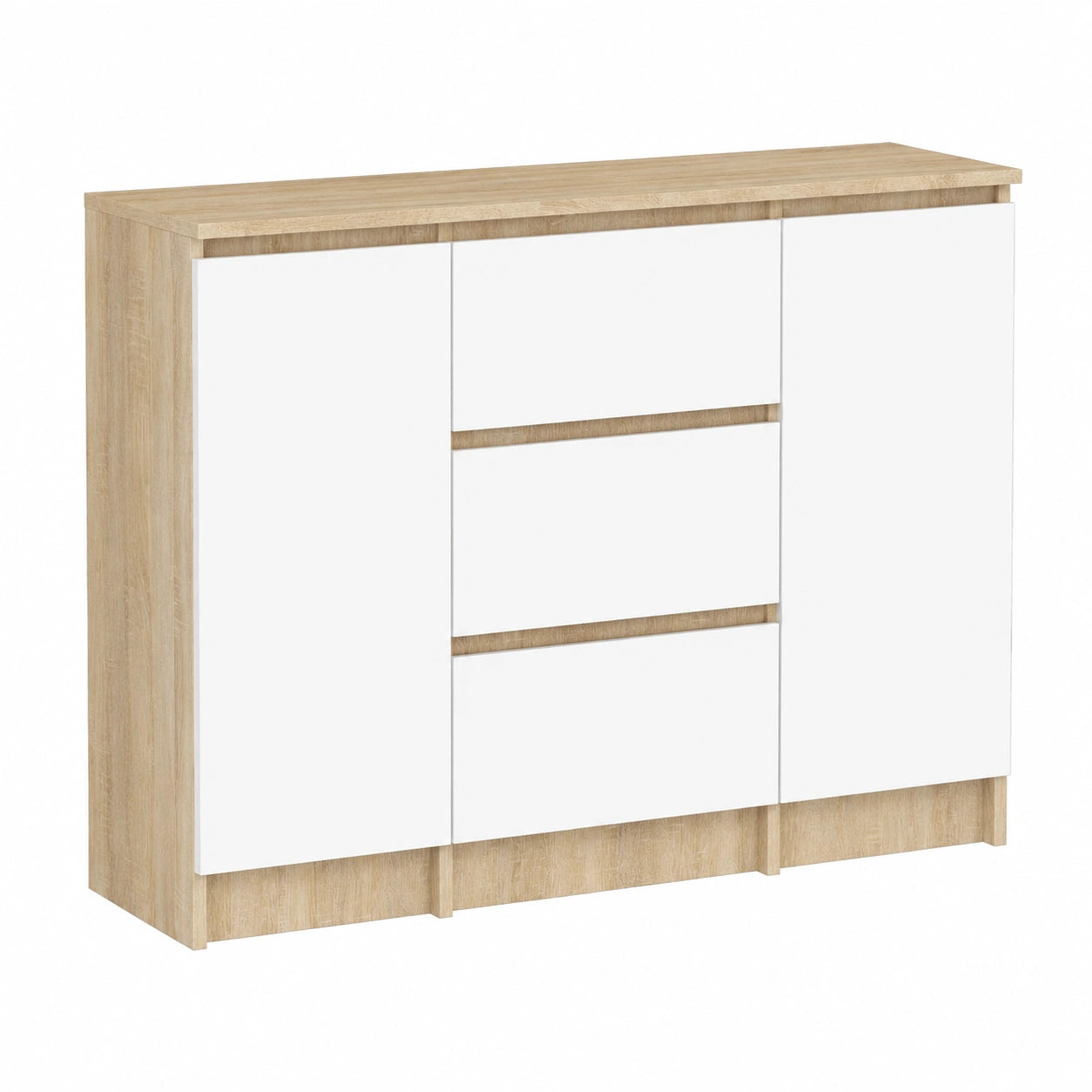 Kommode – moderner Stil, mit Schubladen, mit Ablagen, aus Eichenholz, Sonoma-Eiche, für Wohnzimmer und Schlafzimmer