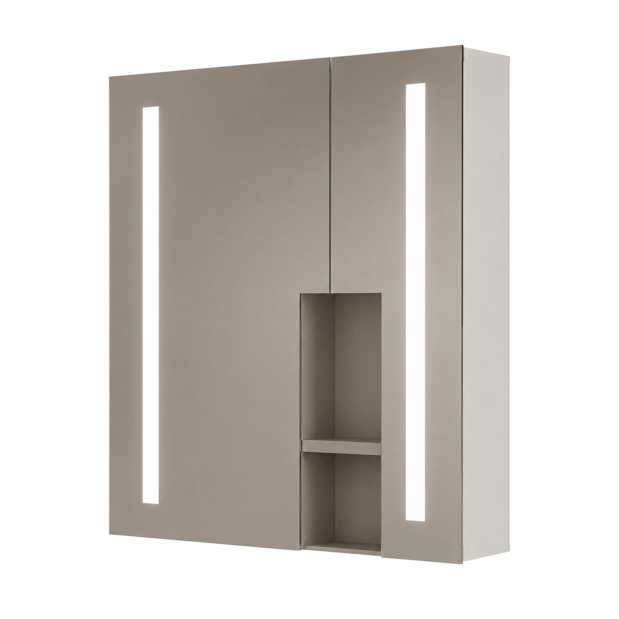 Spiegelschrank – 60 cm, mit LED-Beleuchtung, aus Aluminium, für Badezimmer