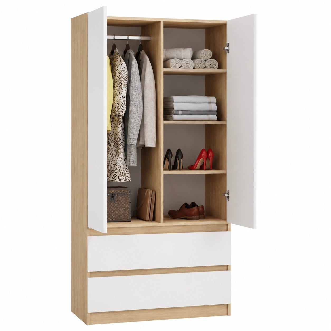 Kleiderschrank – 90 cm, Anthrazit