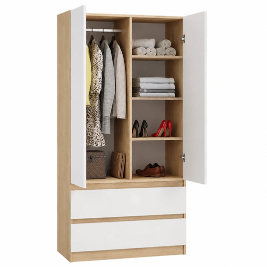 Kleiderschrank – 90 cm, Anthrazit
