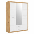 Kleiderschrank – 151 × 198 × 55 cm, mit Stauraum, aus Eichenholz, Artisan-Eiche