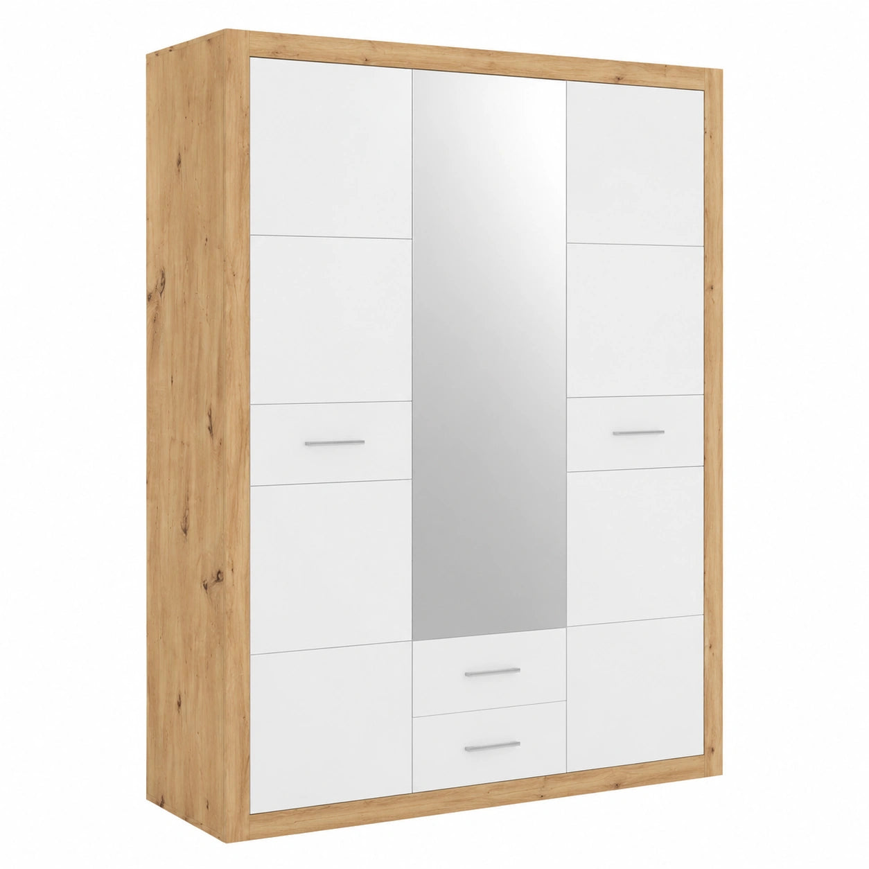 Kleiderschrank – 151 × 198 × 55 cm, mit Stauraum, aus Eichenholz, Artisan-Eiche