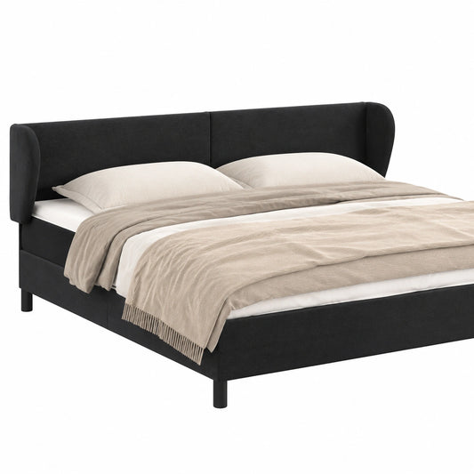 Kopfteil – 88 cm, aus Samt, Schwarz
