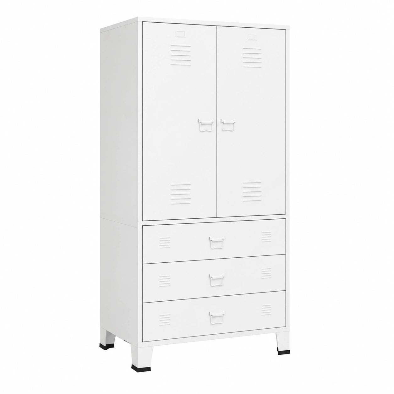 Kleiderschrank – 90 × 50 × 180 cm, Industriestil, mit Ablagen, aus Metall, für Schlafzimmer, Büro und Flur