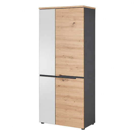 Garderobenschrank – 65 × 197 × 38 cm, moderner Stil, mit Stauraum, aus Eichenholz, Artisan-Eiche