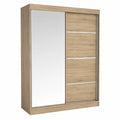 Kleiderschrank – 160 cm, mit Ablagen, aus Eichenholz, Sonoma-Eiche