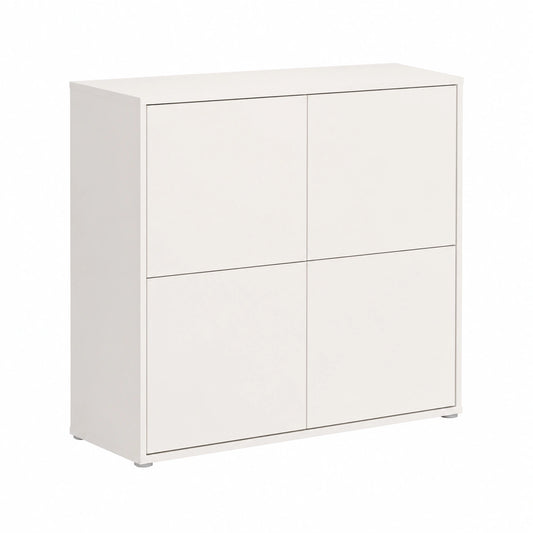 Highboard – 124,5 cm, moderner Stil, aus Holzwerkstoff, Beige, für Wohnzimmer und Schlafzimmer