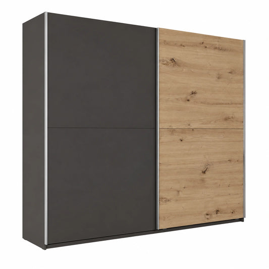 Kleiderschrank – 270 × 210 × 60 cm, mit Stauraum, mit mehreren Türen, aus Eichenholz, Artisan-Eiche