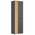 Garderobenschrank – 60 × 195 × 36 cm, ausziehbar, aus Eichenholz, Anthrazit