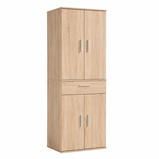 Mehrzweckschrank – 2-teilig, aus Eichenholz, Sonoma-Eiche und Braun