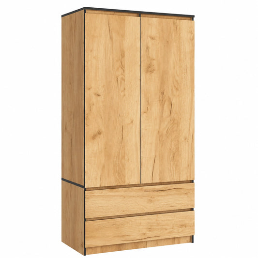 Kleiderschrank – 90 cm, minimalistischer Stil, mit Schubladen, für Schlafzimmer
